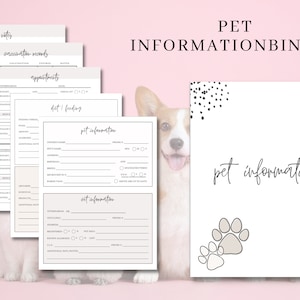 Carpeta de información sobre mascotas imprimible