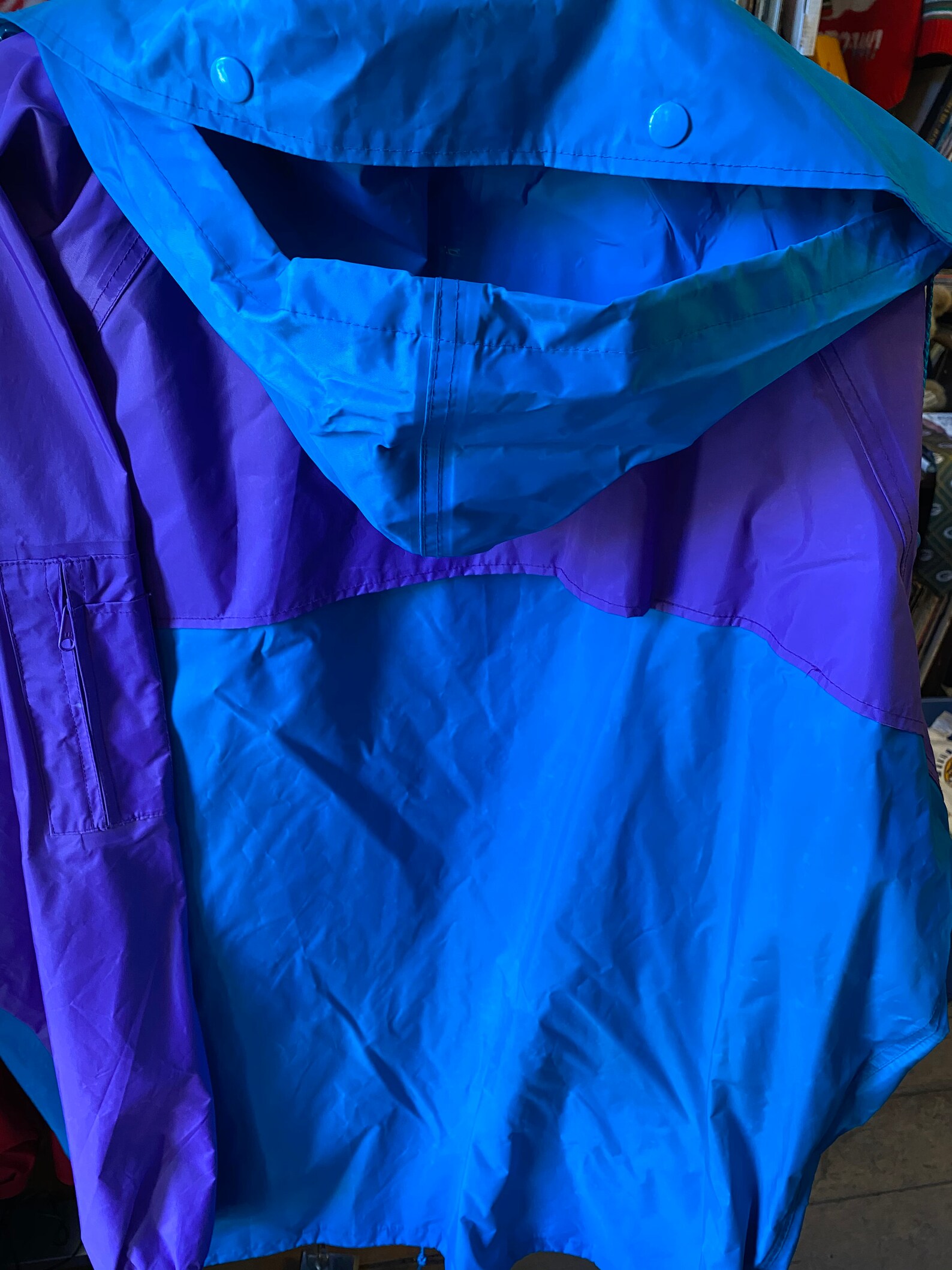 90s Rainfair XL Purple&Teal Rain Jacket | Etsy