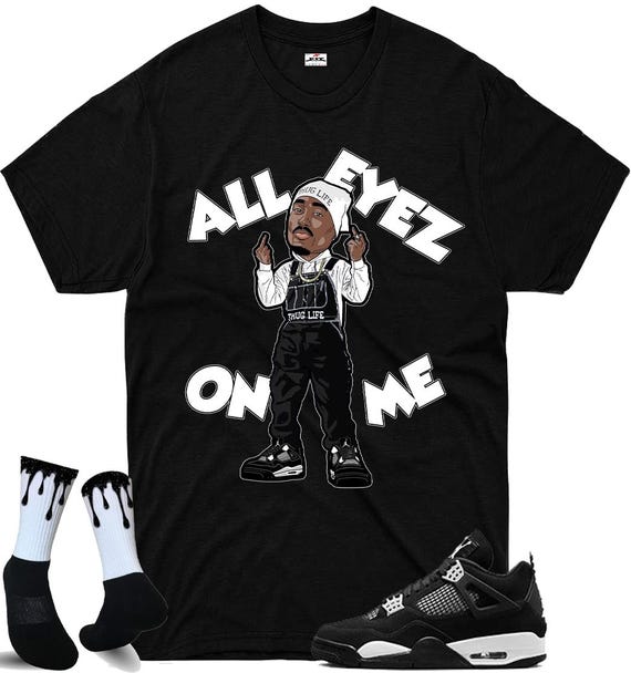 Fitz 4 Kickz Shirt to Match the Jordan 4 White Thunder Black and White Etsy