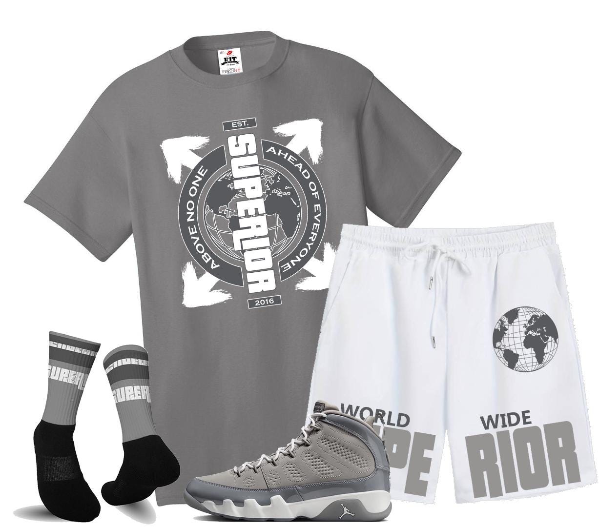 Fitz 4 kickz Set to match the retro Jordan 9 Cool Grey Gray 2025