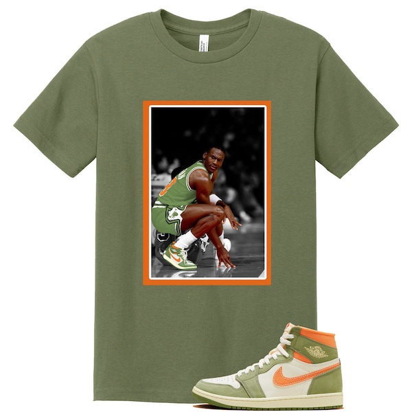 Fitz 4 kickz Shirt to match the Retro Jordan 1 Craft Celadon Sky J light green hand crafted