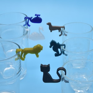 12er Set Glas-Markierer mit Tiermotiven zdjęcie 2