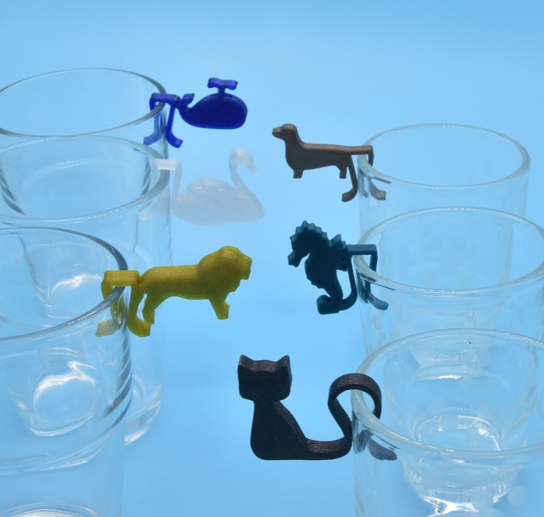 12er Set Glas-Markierer mit Tiermotiven zdjęcie 2