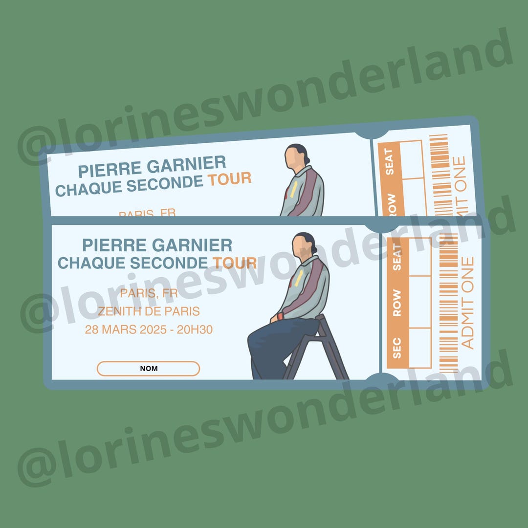 Physical Concert Ticket - Pierre Garnier - Chaque Seconde Tour - Etsy France