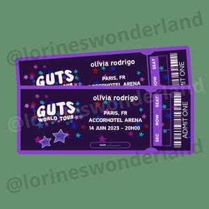 Physisches Konzertticket - Olivia Rodrigo - Guts World Tour