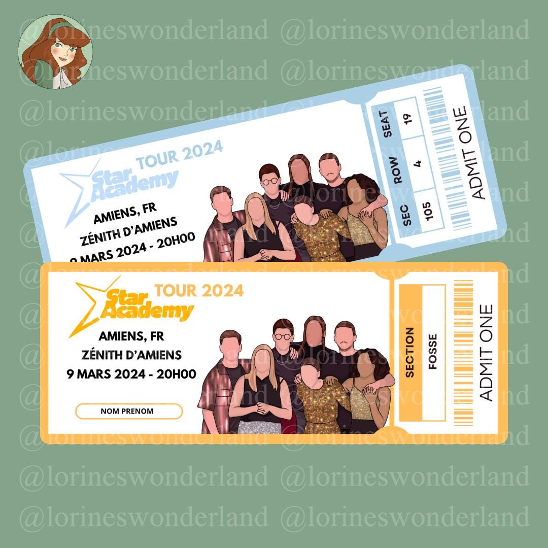 Concert Ticket - Star Academy Tour 2024 - Etsy