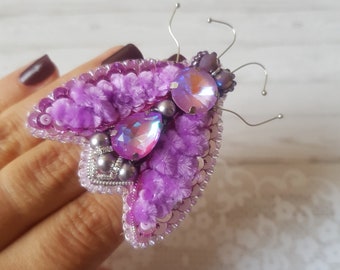 Insect broche/Crystal pin/Beaded broche/Handmade pin/Swarovscki broche