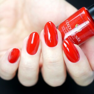 Timeless red crème plant based 10-free sustainable vegan cruelty-free handmade nail polish