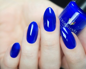 Royal Blue Nails Etsy