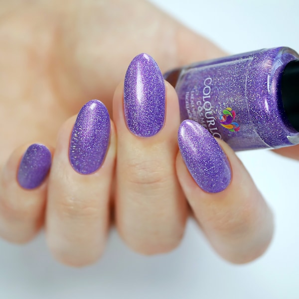 Amethyst holographic 10-free non-toxic vegan cruelty-free handmade nail polish