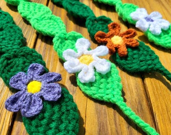 Flower & Leaf Headband • Multiple Colors