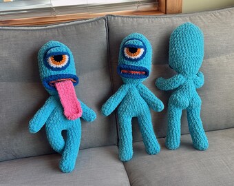 The Creature • Large Handmade Stuffed Animal with Zipper Mouth