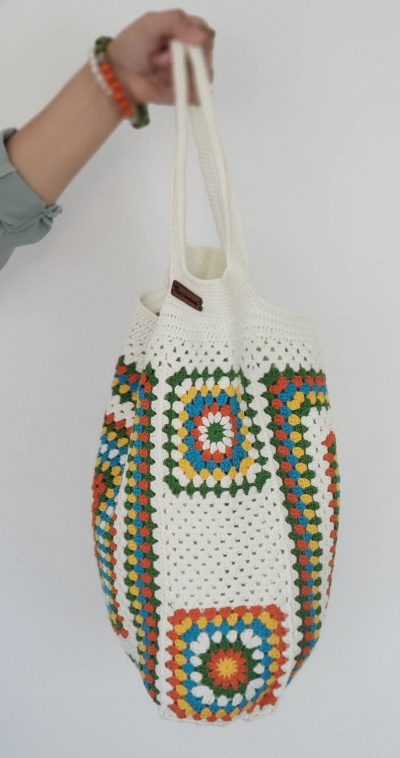 Colorfull Crochet Beach Granny Square Shoulder Bag in Retro Style - Etsy