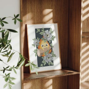 Espíritu de Fuego - Inspirado en el anime - Arte mural floral de fantasía - Decoración imprimible para habitación infantil - Descarga digital instantánea