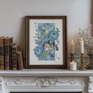 Aqua Swamp Creature Evolution | Anime Inspired | Floral Fantasy Wall Art | Nursery Printable Decor | Instant Digital Download