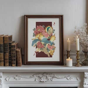 Fire Quill Creature Evolution - Anime Inspired - Floral Fantasy Wall Art - Nursery Printable Decor - Instant Digital Download