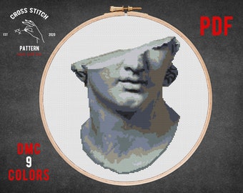 ギリシャ彫刻のクロスステッチパターン古代彫像の刺繍神話古代ギリシャのクロスステッチ現代の彫像の刺繍デザインpdf