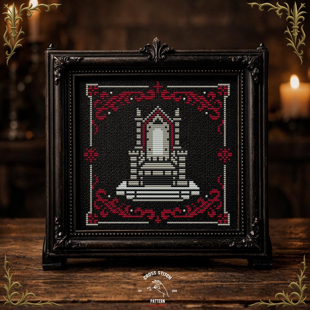 Medieval Knight Cross Stitch Pattern, Gothic Armor Embroidery PDF, Dark ...