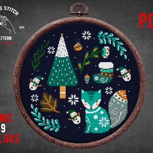 Folk cross stitch pattern Christmas cross stitch Scandinavian cross stitch Nordic embroidery Cottagecore Modern ornament folk embroidery