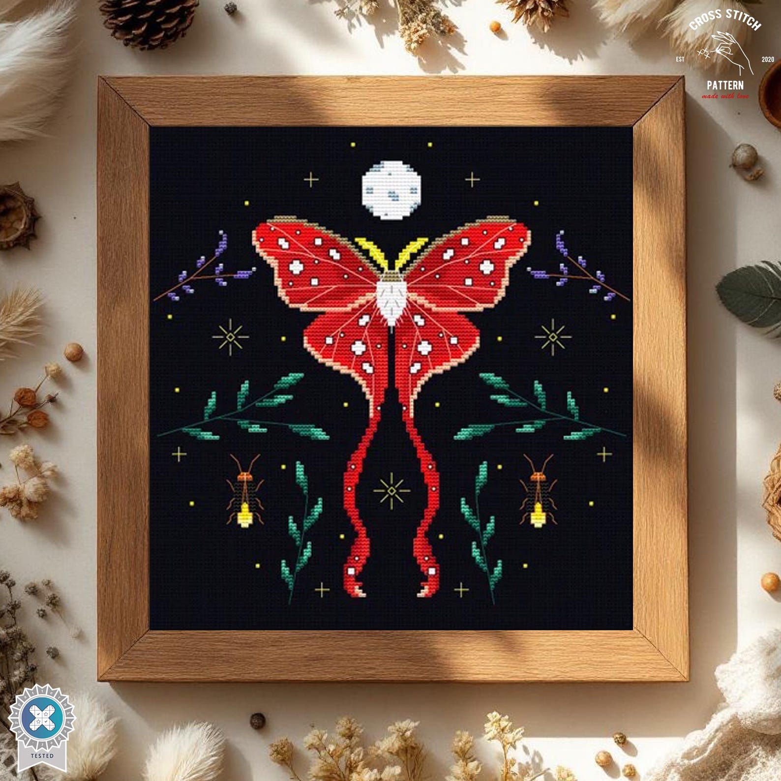 Witchy Insect Pattern Moth Cross Stitch Pattern Insect Cross Stitch Witchy Cross Stitch ...