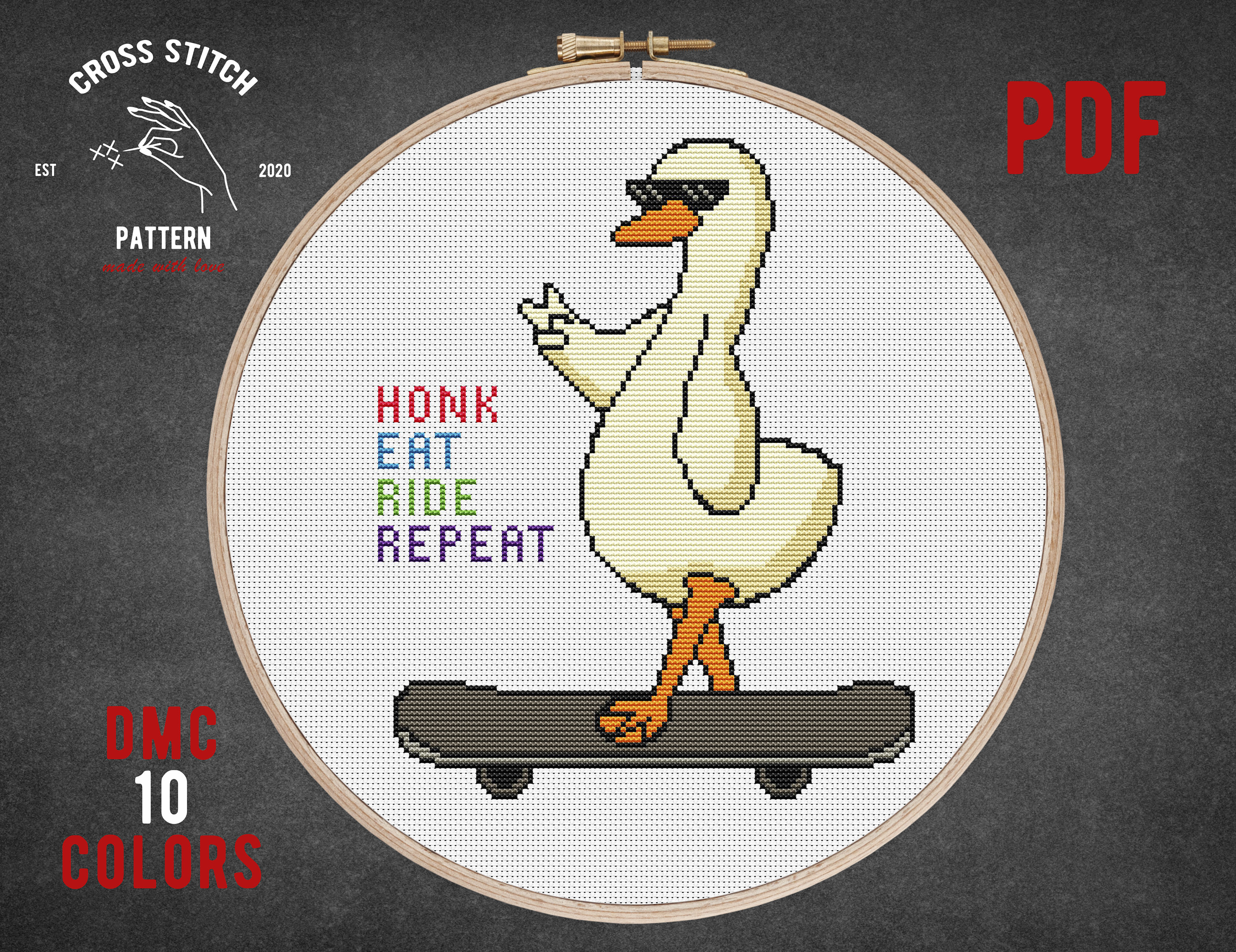 Untitled Goose Game | Devious Honking | Cross Stitch Pattern PDF Download