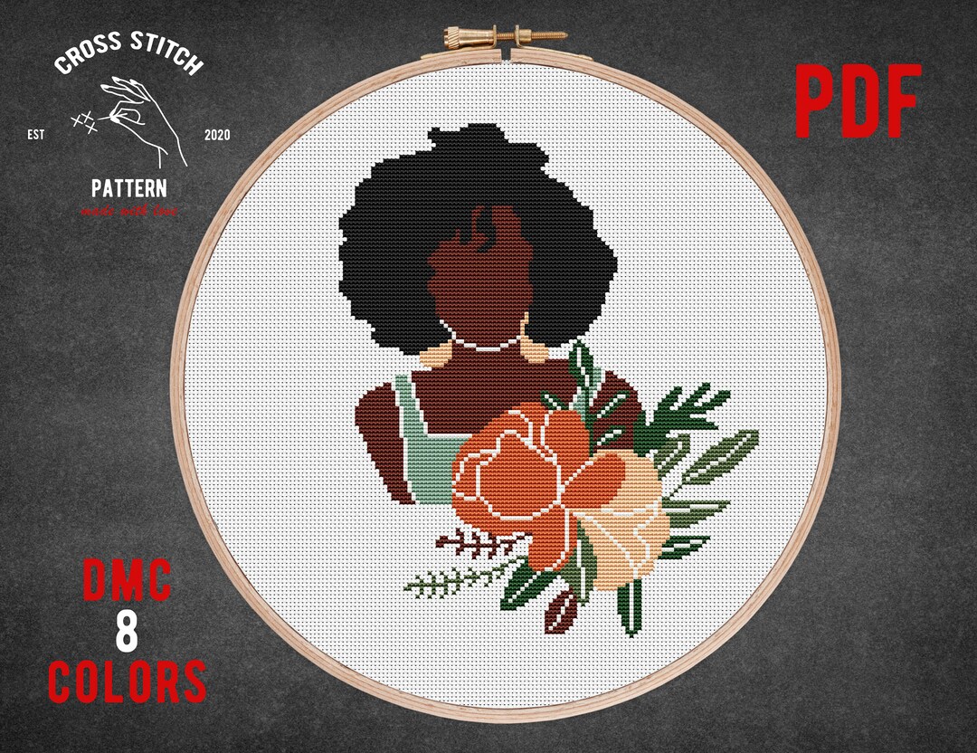 Boho Cross Stitch Pattern Bohemian Wall Decor Modern Embroidery 