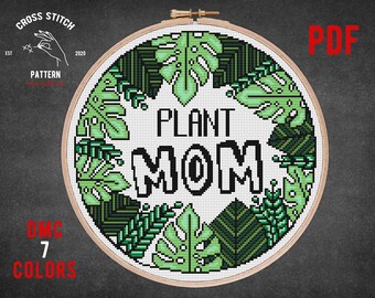 house plants cross stitch pattern indoor plants counted cross stitch Monstera plant emroidery hanging homely houseplants mothers day gifts