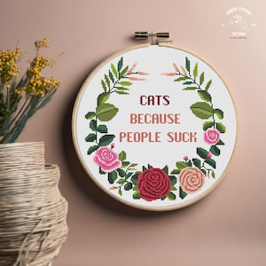 Snarky cross stitch PDF pattern Cat quotes cross stitch Vulgar text cross stitch Funny quote embroidery Modern cross stitch kitchen decor