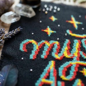 Mystically awkward cross stitch pattern Gothic theme Magic xstitch Mystical embroidery Funny cross stitch Geeky Memes gift image 3