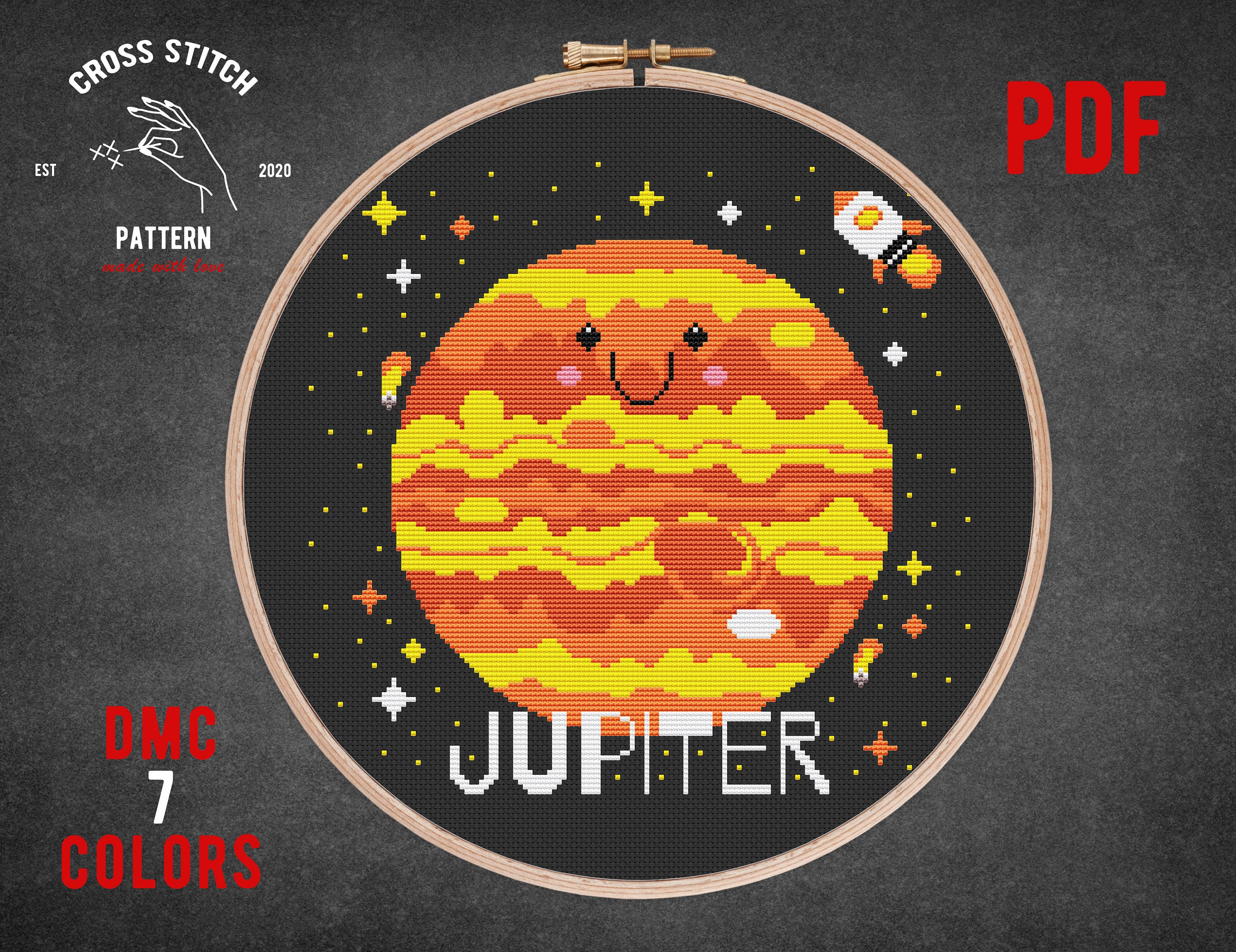 SET VAN 8 Planeten van het Zonnestelsel kruissteekpatroon Astronaut borduurwerk Galaxy Space thema Kinderkamer wanddecoratie Maanfase xstitch - Nederland