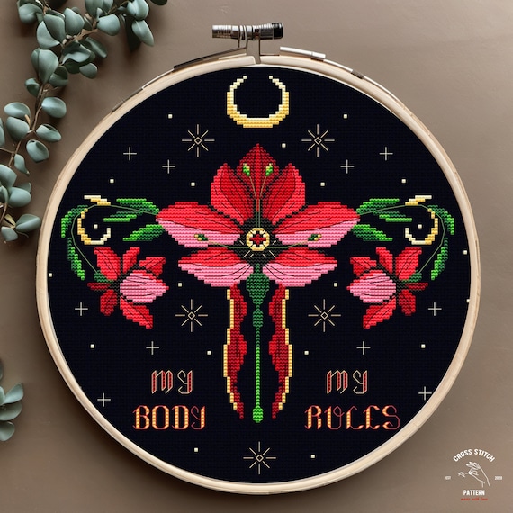 Feminist cross stitch pattern Uterus cross stitch Vulva cross stitch rbg cross stitch ruth bader women embroidery Female theme patriarchy