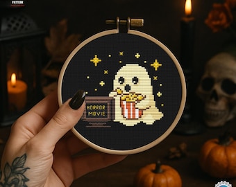 Kreuzstichmuster für Halloween Gruseliger süßer Geist Kreuzstichmuster Kreuzstichmuster Gruseliger süßer gruseliger Kreuzstich