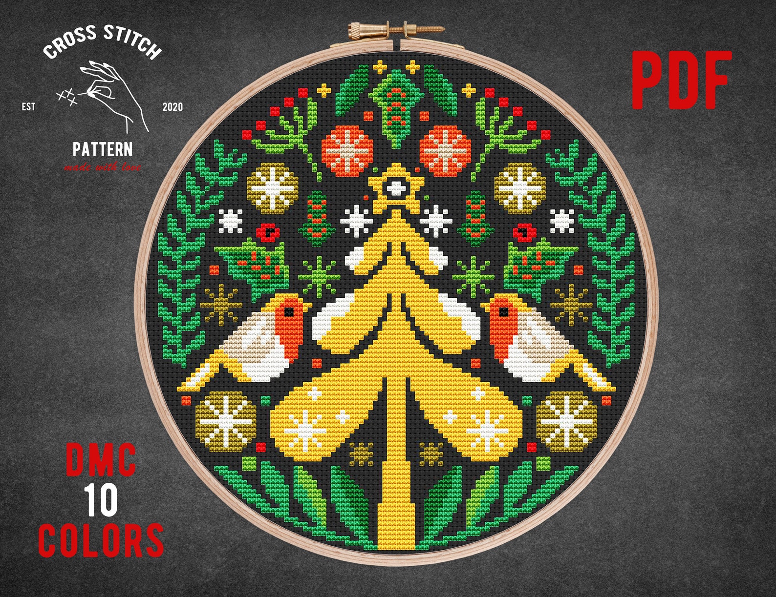 Scandinavian Cross Stitch Pattern Advent Calendar Nordic Cross Etsy