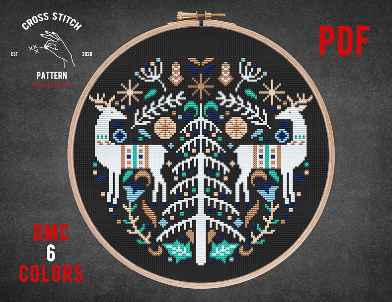 Scandinavian Cross Stitch Pattern Advent Calendar Nordic Cross Etsy