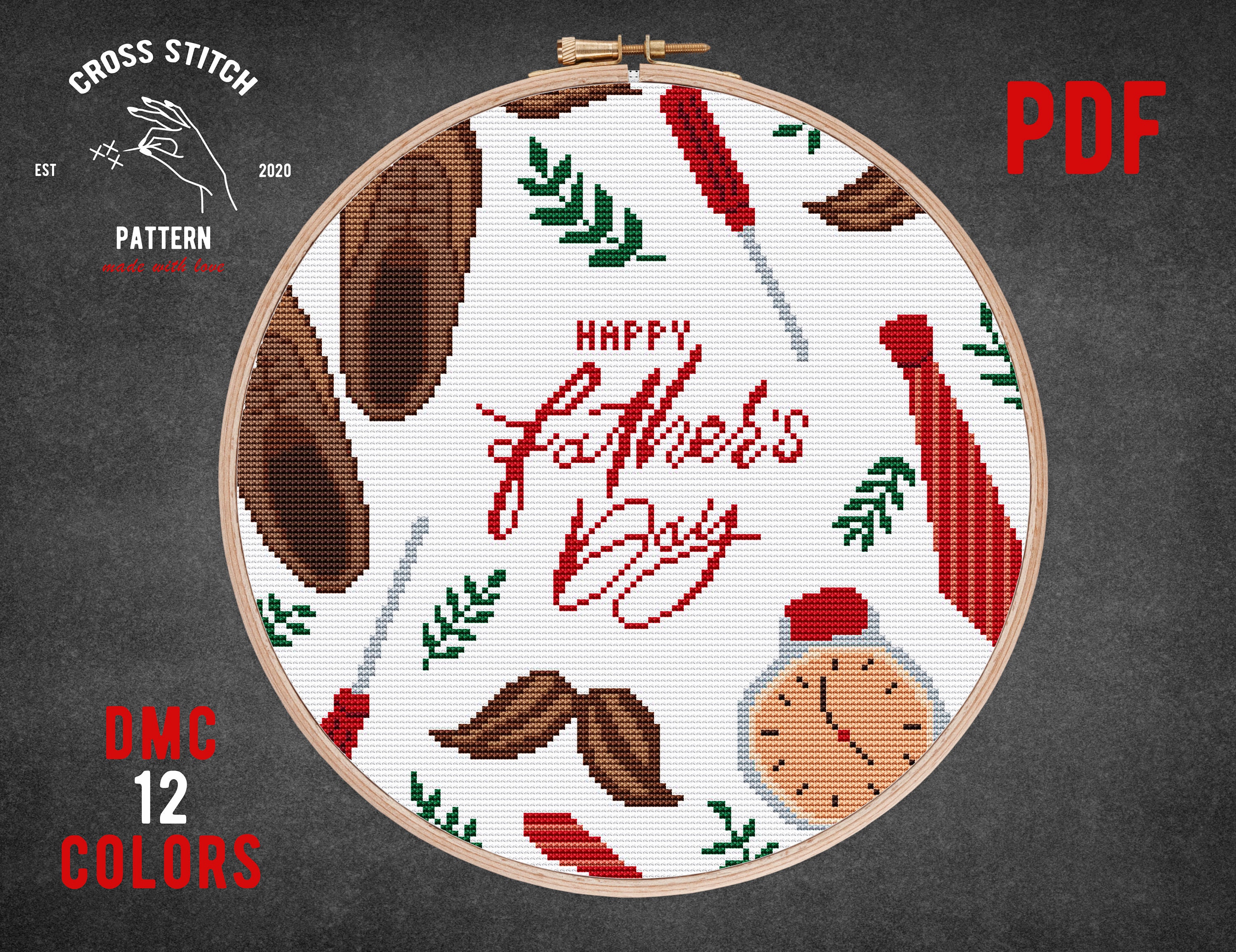 Sewing & Fiber Fathers Day cross stitch pattern Best Dad ever