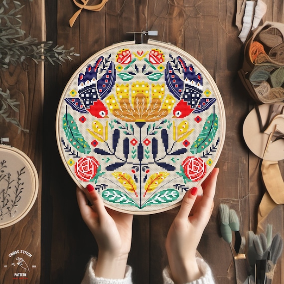 Scandinavian Cross Stitch Pattern Nordic Cross Stitch Folk