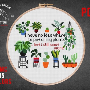 HANGING PLANT CACTUS LOVER CROSS STITCH KIT FOR BEGINNERS PATTERN CARD GIFT  IDEA