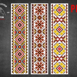 Lesezeichen Kreuzstich Stickmuster Folk Ornament Lesezeichen Geschenk Lesezeichen Stickrahmen eBook pdf