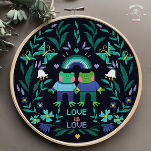 Gay cross stitch Pride cross stitch pattern Lesbian bisexual LGBT cross stitch Gay agenda Feminist Vulgar counted cross stitch Floral flower