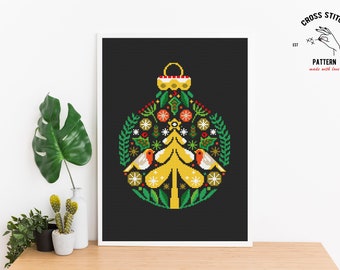 フォーククリスマスオーナメントクロスステッチパターンクリスマス
