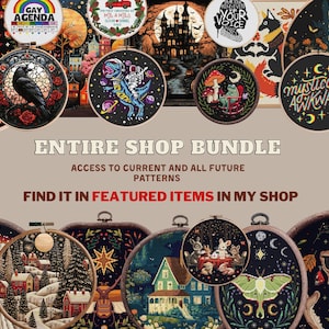 Snake cross stitch Witchy reptile embroidery Satanic cross stitch Gothic cross stitch Floral Serpent Occult cross stitch Moon embroidery pdf image 2