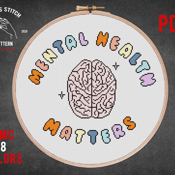 Brain Cross Stitch Pattern Etsy