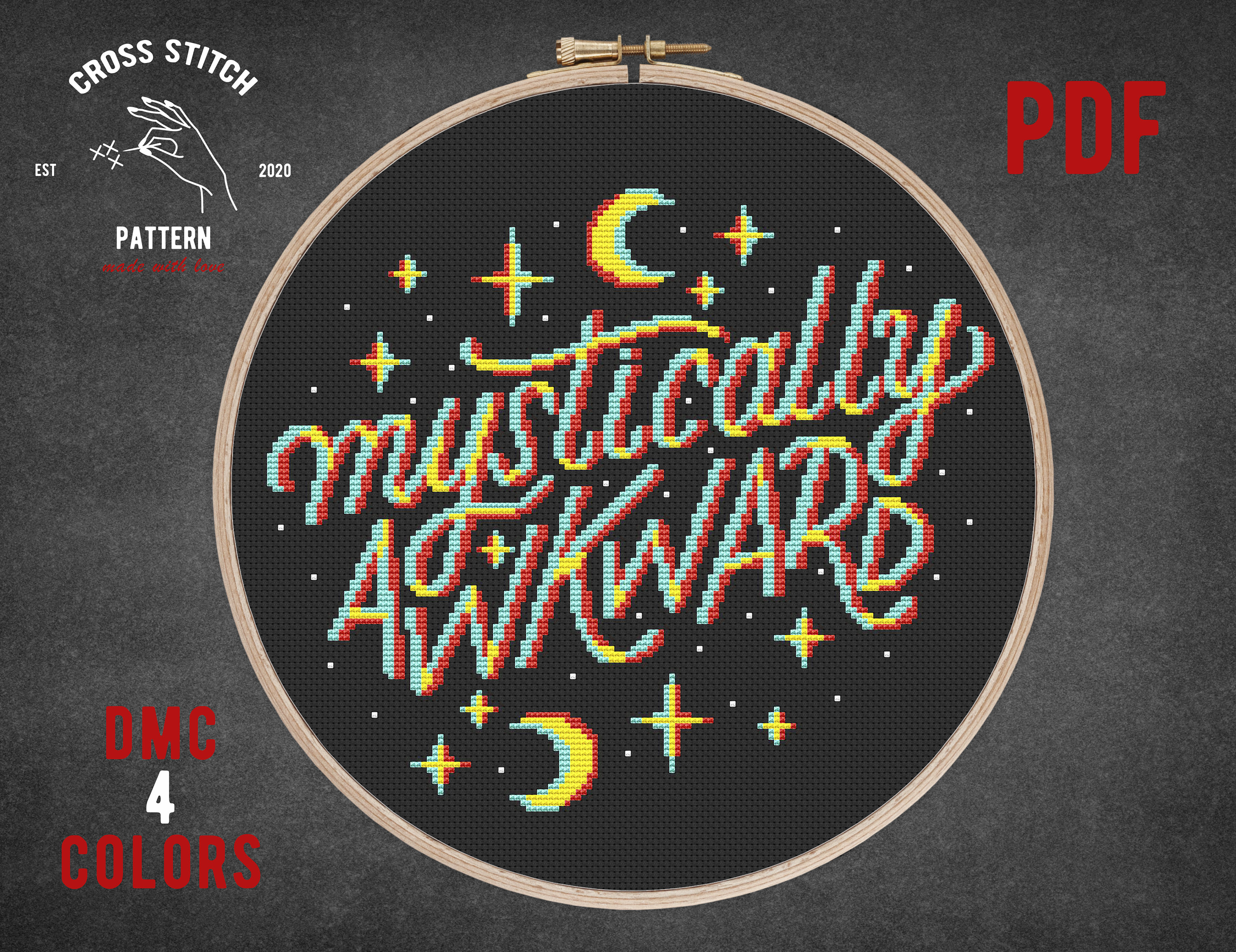 Mystically awkward cross stitch pattern Gothic theme Magic xstitch Mystical embroidery Funny cross stitch Geeky Memes gift