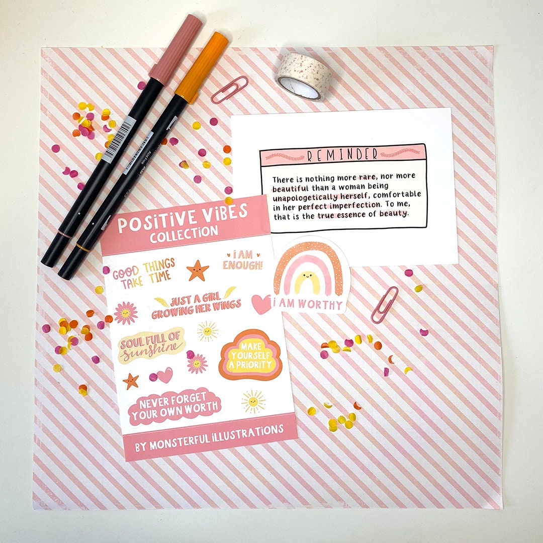 Positivity Sticker Sheet Positive quotes Planner Stickers | Etsy