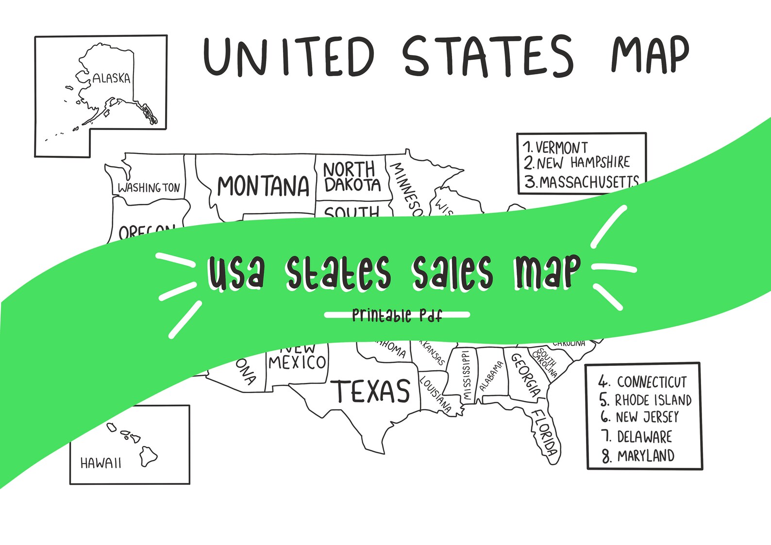 A Small Sales Map with a bundle of information and detail located within the map.