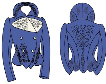 1890s Jacket Sewing Pattern | High Medici Collar (PDF Digital Pattern)