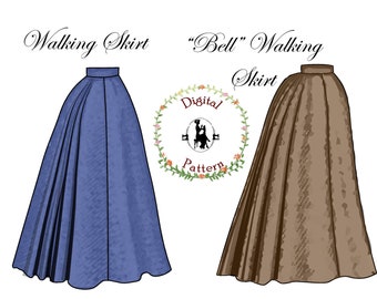 1890s Walking Skirt and Bell Skirt Sewing Pattern | Keystone Guide to Jacket and Dresscutting | PDF Digital Vintage Sewing Pattern