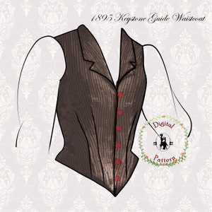 1890s Single Breasted Waistcoat Sewing Pattern | Keystone Guide to Jacket and Dresscutting | PDF Digital Vintage Sewing Pattern