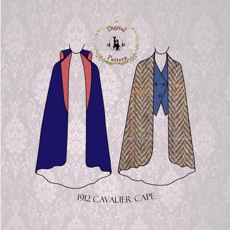 Easy DIY Edwardian Titanic Costumes 1910-1915     1912 J.P. Thornton Long Edwardian Cavalier Cape and Waistcoat Sewing Pattern | PDF Digital Vintage Sewing Pattern $16.69 AT vintagedancer.com