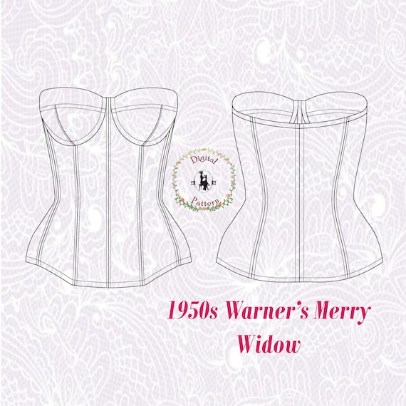 1950s Merry Widow Corset-corselet PDF Sewing Pattern 1957 